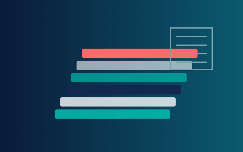 Стопки учебных модулей в бирюзовых и индиговых тонах — каталог программ